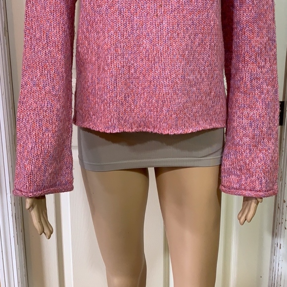 Pink knit sweater long wide sleeves cropped - Picture 8 of 8